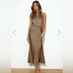 Hello Molly Girl of the Moment Satin Maxi Dress
